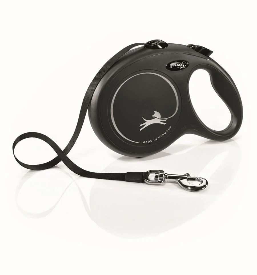 Flexi Classic Nylon Cord Dog Leash Black Large 26-ft Up To 110-lb