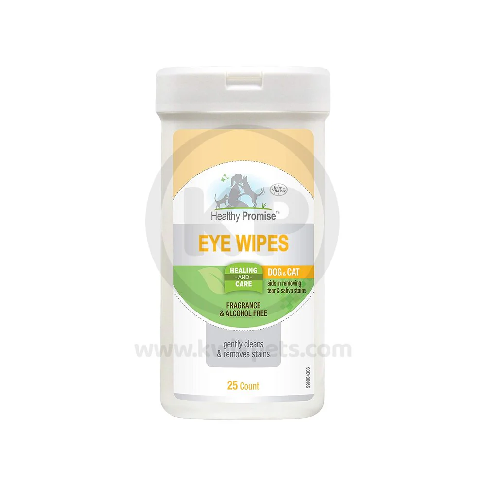 Four Paws Healthy Promise Eye Wipes for Dogs & Cats 25 Count
