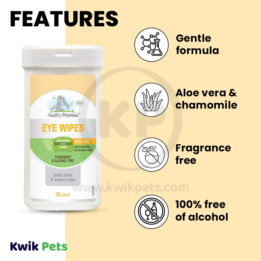 Four Paws Healthy Promise Eye Wipes for Dogs & Cats 25 Count - Image 3