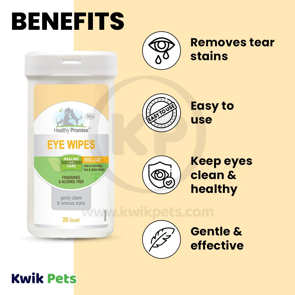 Four Paws Healthy Promise Eye Wipes for Dogs & Cats 25 Count - Image 4