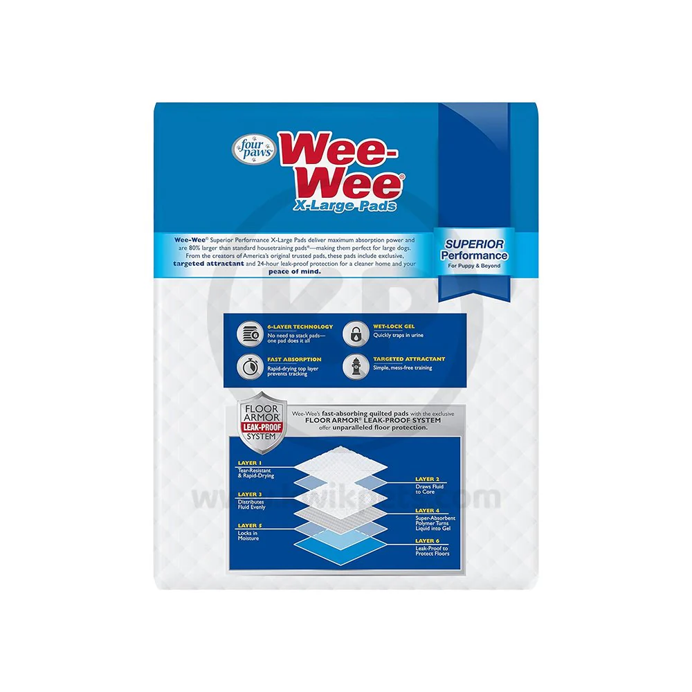 Four Paws Wee-Wee Superior Performance X-Large Dog Pee Pads 21 Count 28 in X 34 in - Image 2