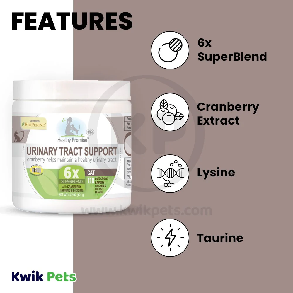 Four Paws Healthy Promise Cat Urinary Tract Supplement Soft Chews Savory Chicken & Cheese 110 Count 4.27-oz - Image 3