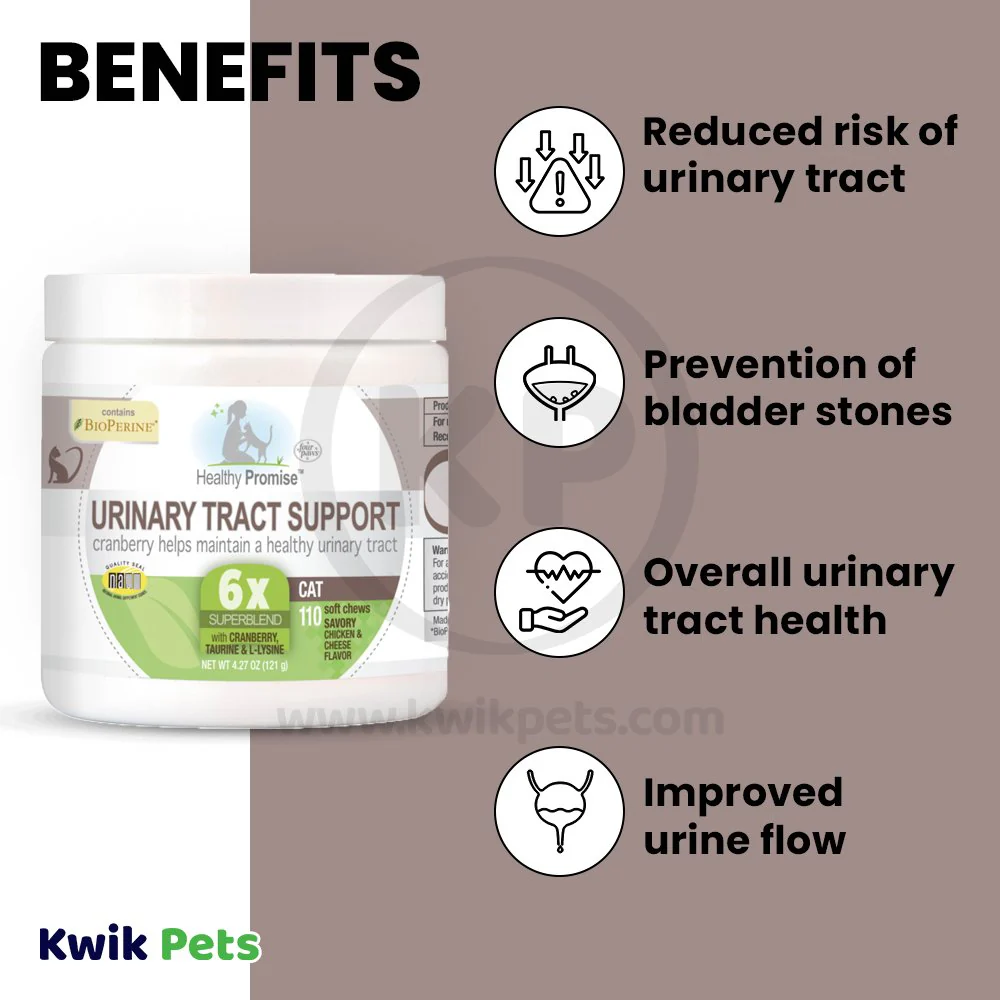 Four Paws Healthy Promise Cat Urinary Tract Supplement Soft Chews Savory Chicken & Cheese 110 Count 4.27-oz - Image 4