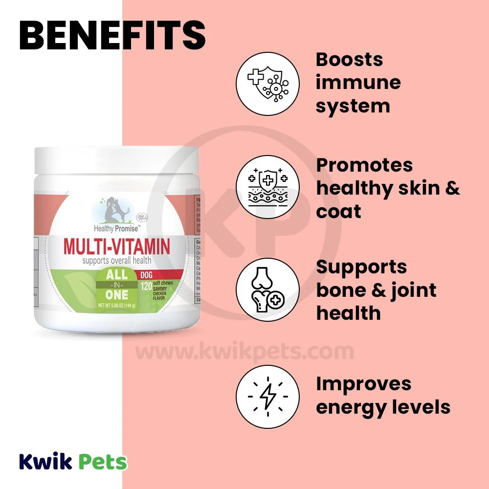 Four Paws Healthy Promise Dog Multi-Vitamins Soft Chews Savory Chicken 120 Count 5.08-oz - Image 4