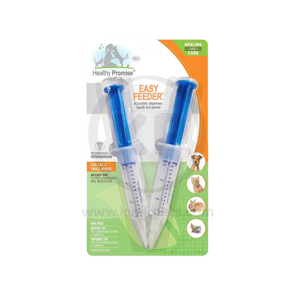 Four Paws Healthy Promise Easy Feeder Pet Feeding Syringe for Dogs, Cats & Small Animals 2 Count