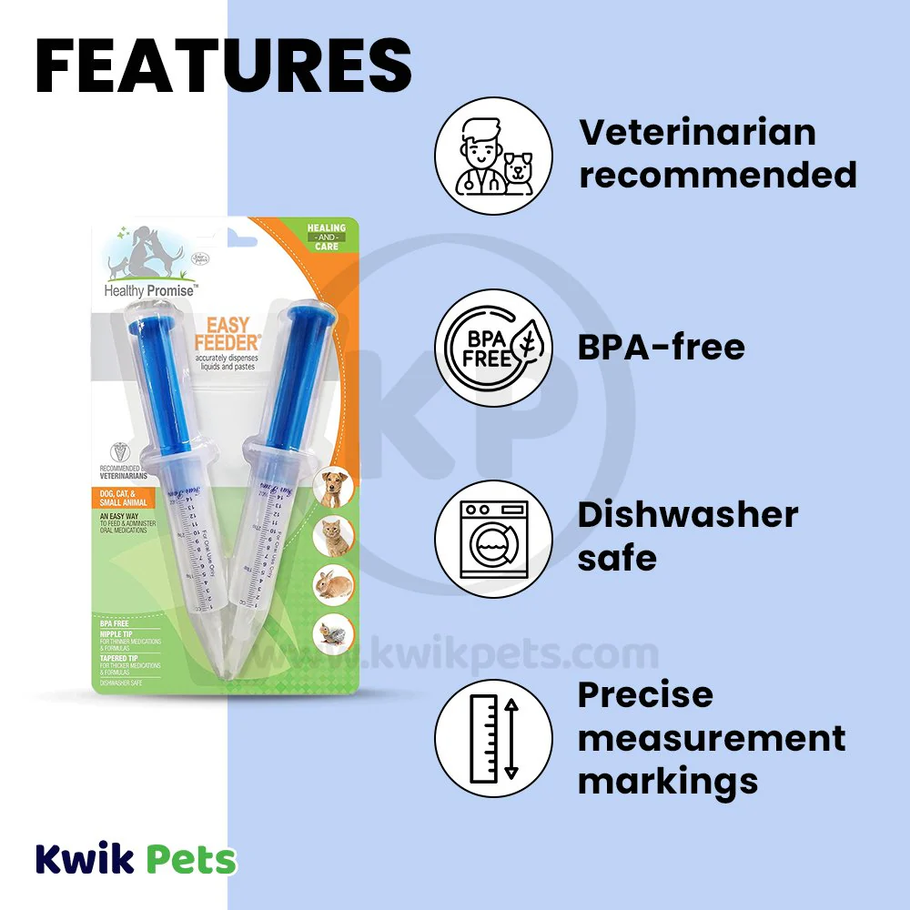 Four Paws Healthy Promise Easy Feeder Pet Feeding Syringe for Dogs, Cats & Small Animals 2 Count - Image 3
