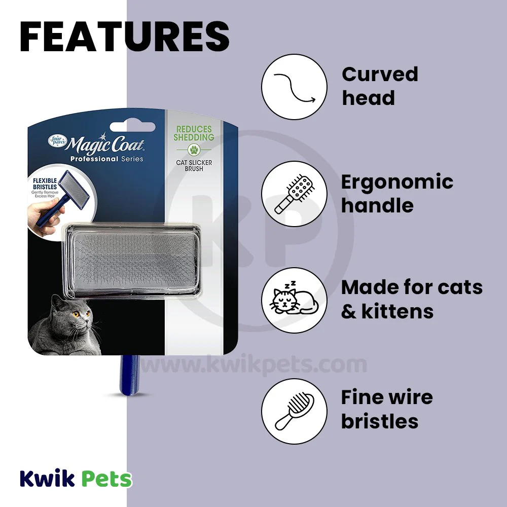 Four Paws Magic Coat Comfort-Grip Cat Slicker Brush Medium - Image 3