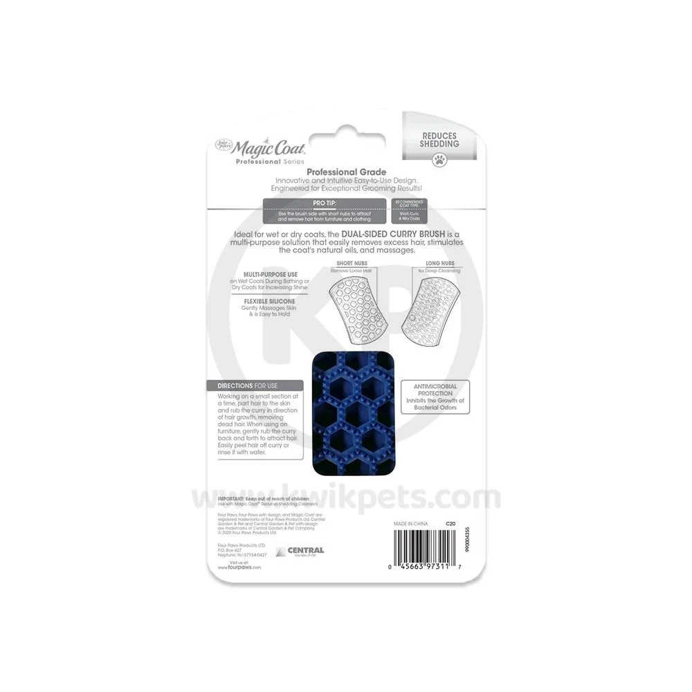 Four Paws Magic Coat Dual-Sided Curry Brush for Dogs - Image 2
