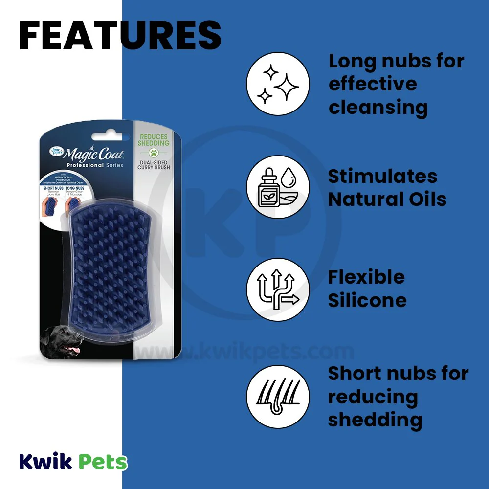 Four Paws Magic Coat Dual-Sided Curry Brush for Dogs - Image 3