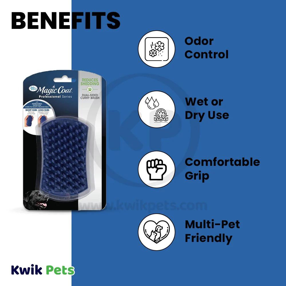 Four Paws Magic Coat Dual-Sided Curry Brush for Dogs - Image 4