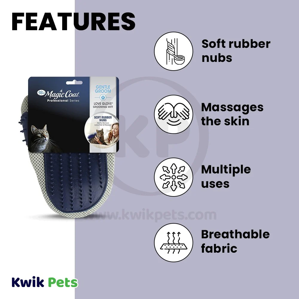 Four Paws Magic Coat Love Glove Cat Grooming Mitt One Size - Image 3