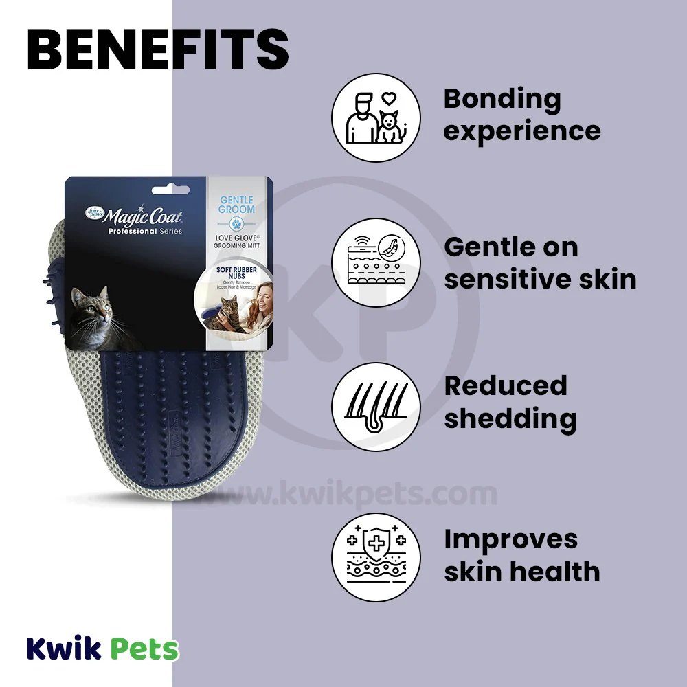 Four Paws Magic Coat Love Glove Cat Grooming Mitt One Size - Image 4