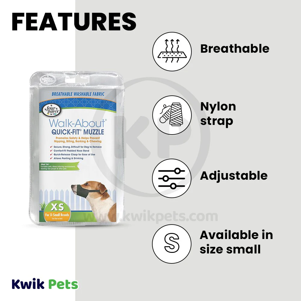 Four Paws Walk-About Quick-Fit Dog Muzzle Small - Image 3