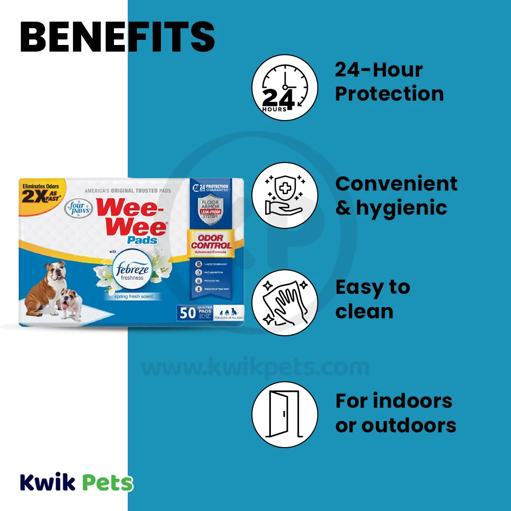 Four Paws Wee-Wee Odor Control Dog Training Pads with Febreze Freshness 50 Count 22 in X 23 in - Image 4