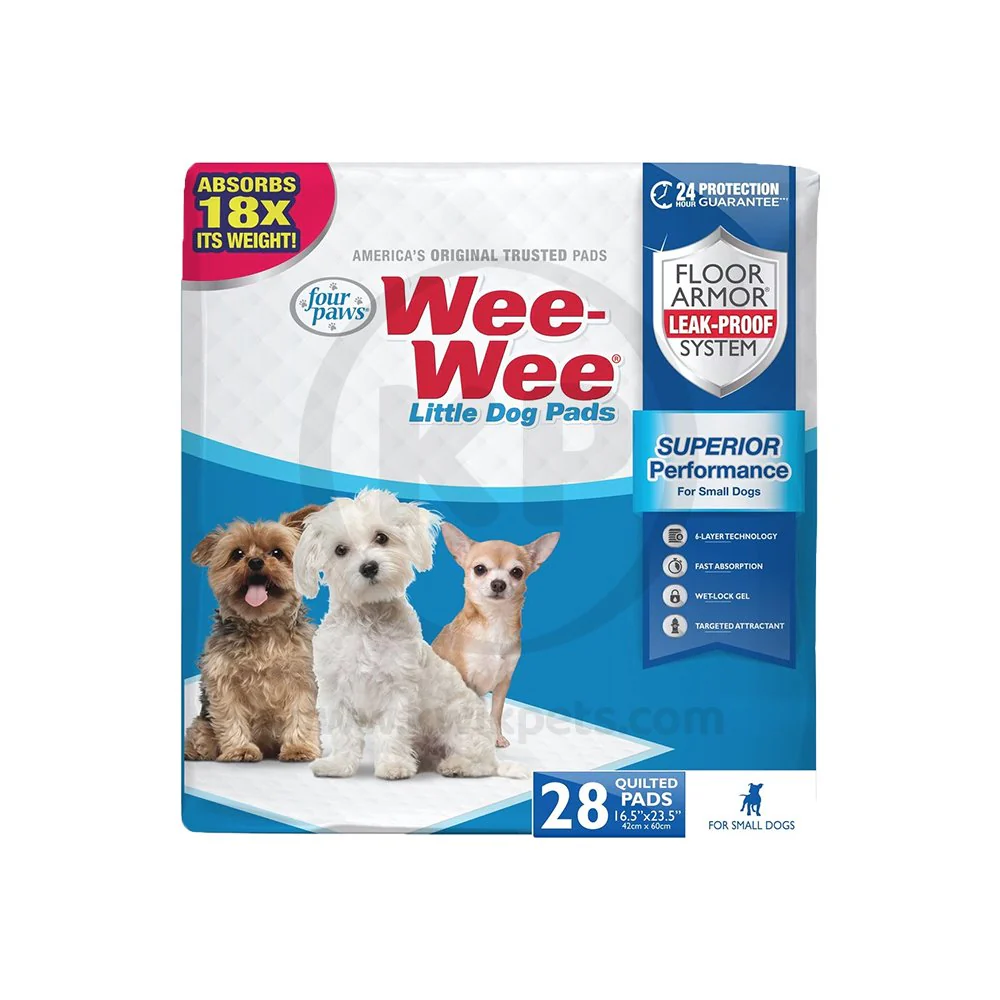 Four Paws Wee-Wee Superior Performance Little Dog Pee Pads 28 Count 16.5 in X 23.5 in