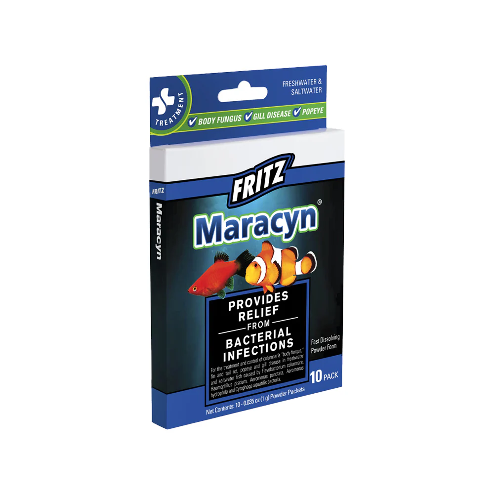 Fritz Maracyn Bacterial Infection Treatment for Freshwater & Saltwater Aquarium Fish 10 Count