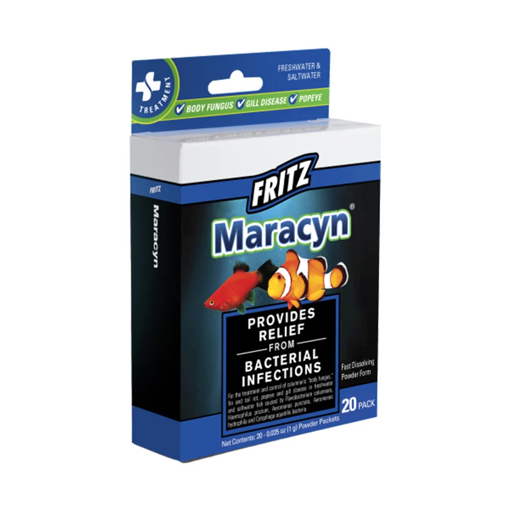 Fritz Maracyn Bacterial Infection Treatment for Freshwater & Saltwater Aquarium Fish 20 Count