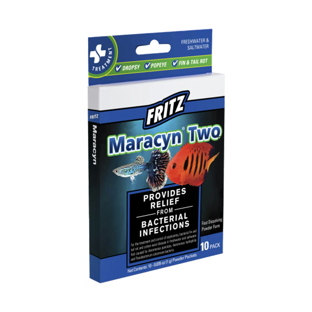 Fritz Maracyn Two Bacterial Infection Treatment for Freshwater & Saltwater Aquarium Fish 10 Count