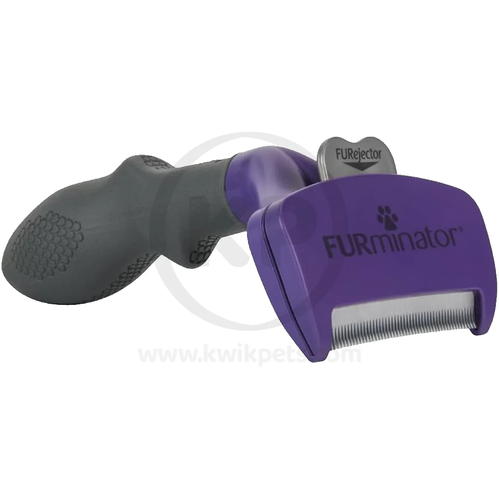 FURminator Undercoat deShedding Tool for Medium & Large Cats with Long Hair Black/Purple
