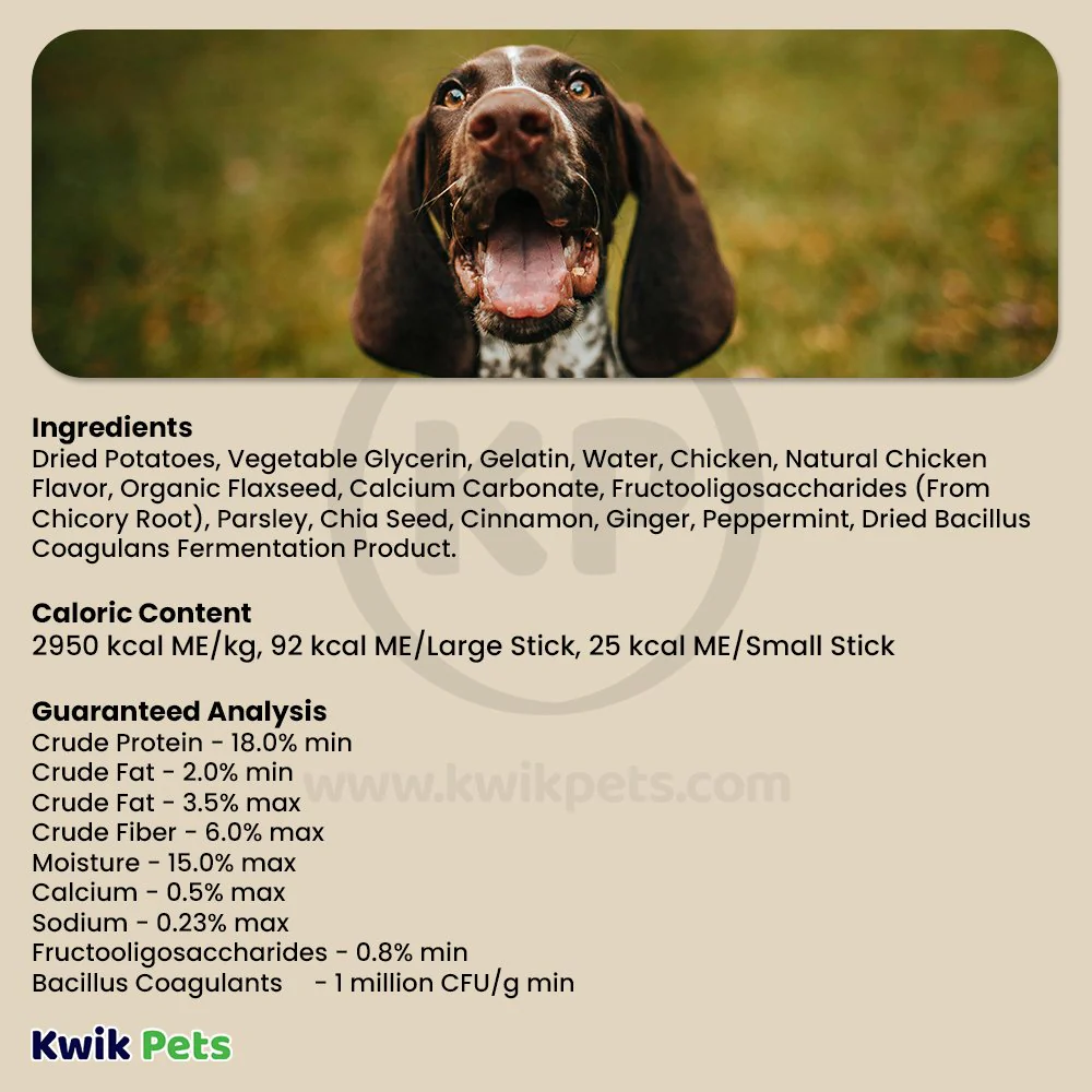 Get Naked Digestive Health Grain-Free Dental Stick Chicken Dog Treats Large 6.6-oz - Image 5