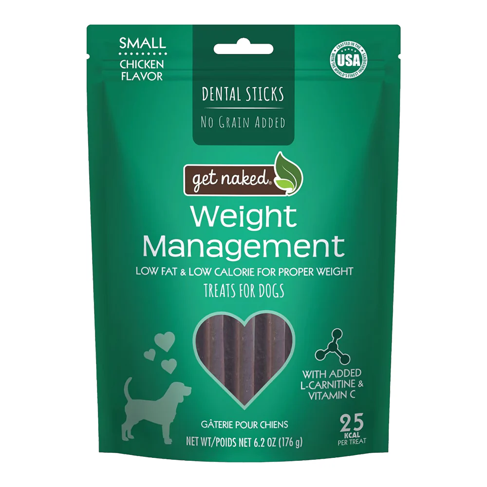Get Naked Weight Management Grain-Free Dental Stick Chicken Dog Treats Small 6.2-oz