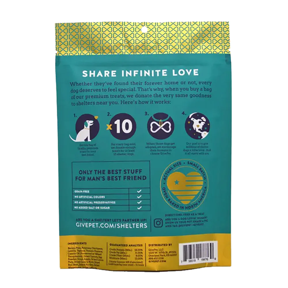 Givepet Breakfast All Day Grain-Free Premium Dog Treats Bacon Egg & Orange 11-oz - Image 2