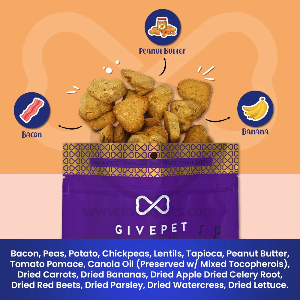 Givepet Dog House Rock Grain-Free Premium Dog Treats Bacon Peanut Butter & Banana 11-oz - Image 5