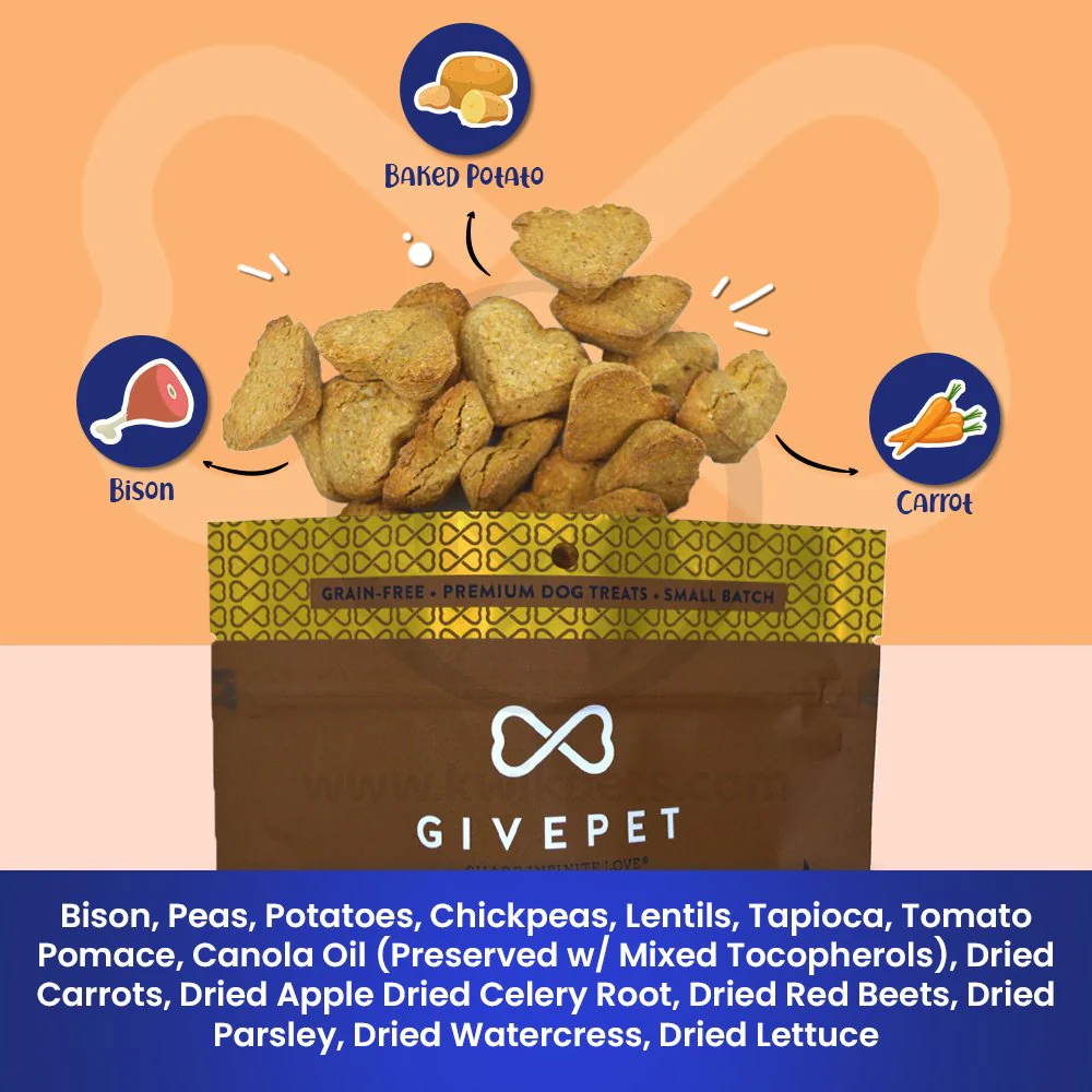 Givepet The Ranch Hand Grain-Free Premium Dog Treats Bison, Baked Potato & Carrot 9.5-lb Bulk - Image 2