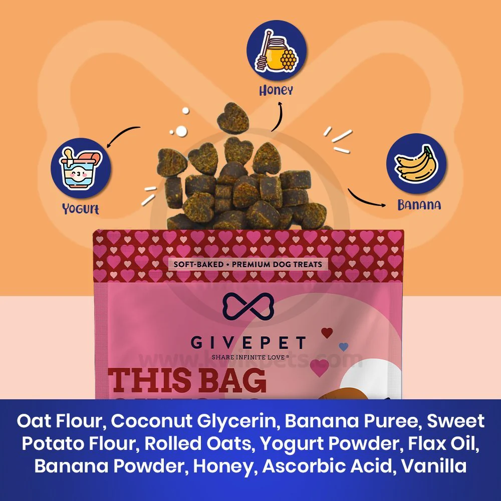 Givepet Sugar Soft-Baked Premium Dog Treats Banana, Yogurt & Honey 6-oz - Image 2