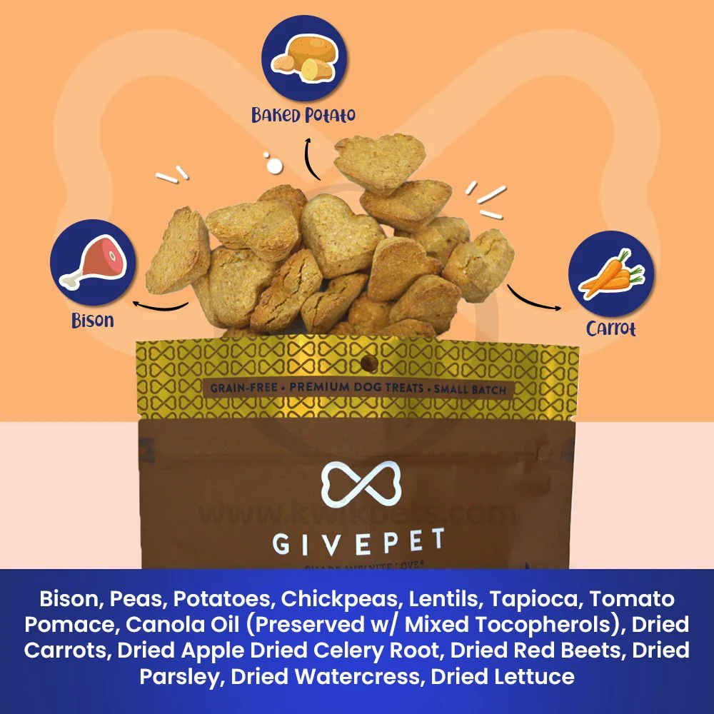 Givepet The Ranch Hand Grain-Free Premium Dog Treats Bison, Baked Potato & Carrot 11-oz - Image 3