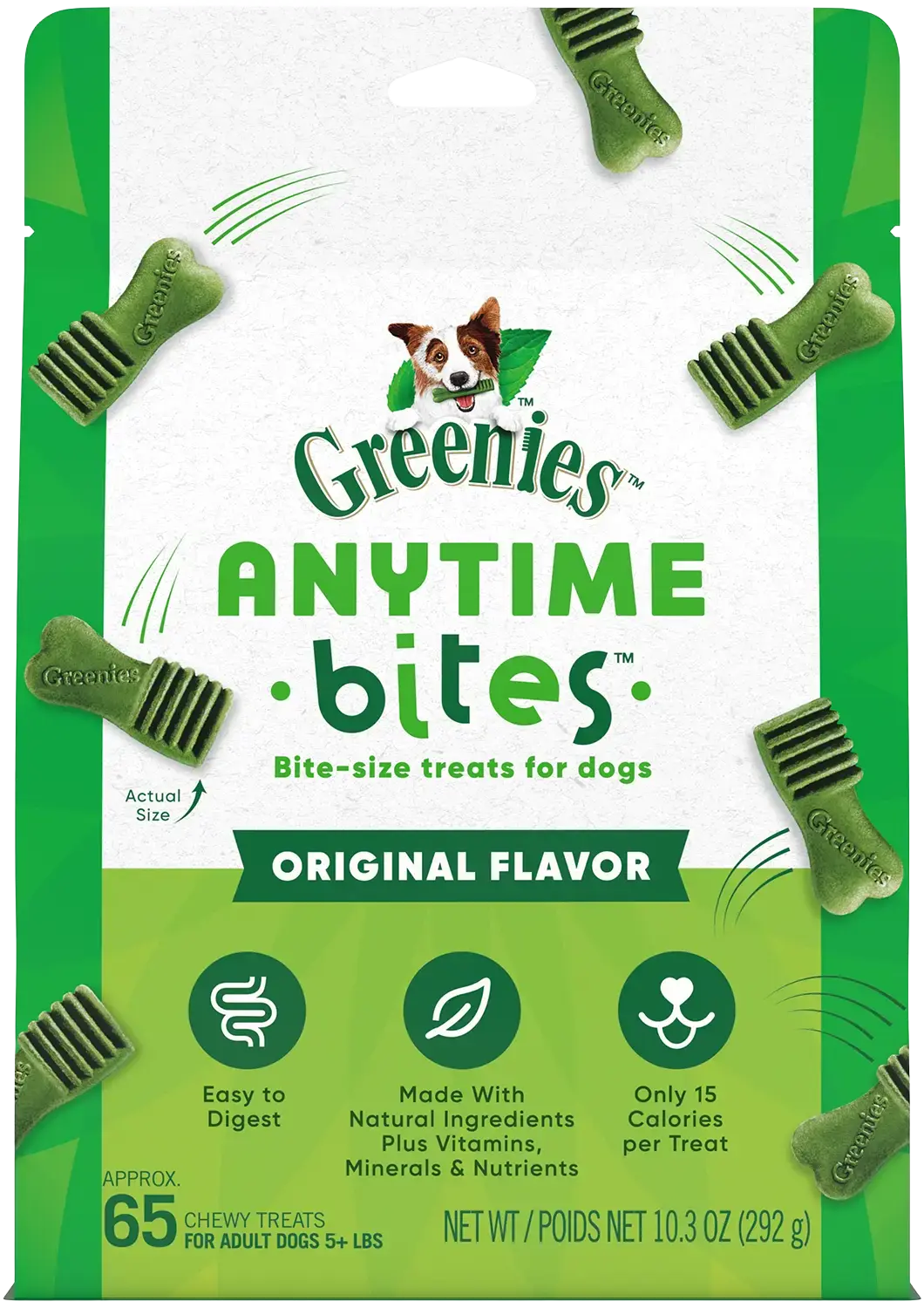 Greenies Anytime Bites Bite-Size Dog Dental Treats Original 10.3-oz