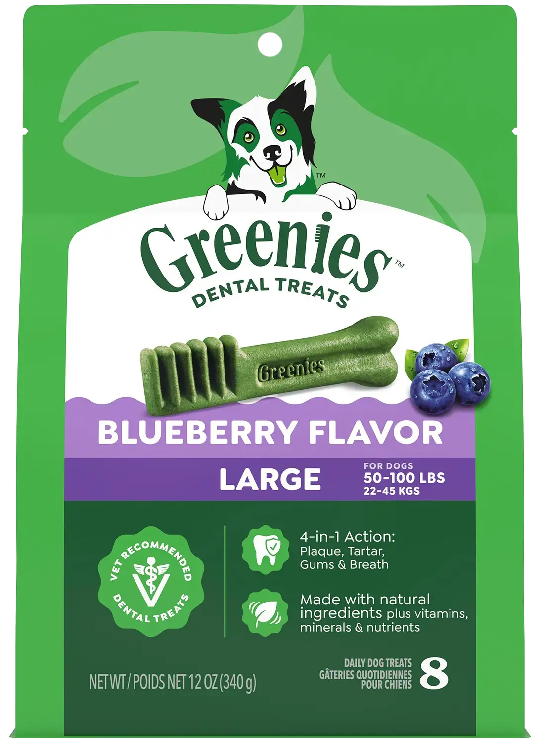 Greenies Blueberry Dog Dental Treats Large 12-oz 8 Count