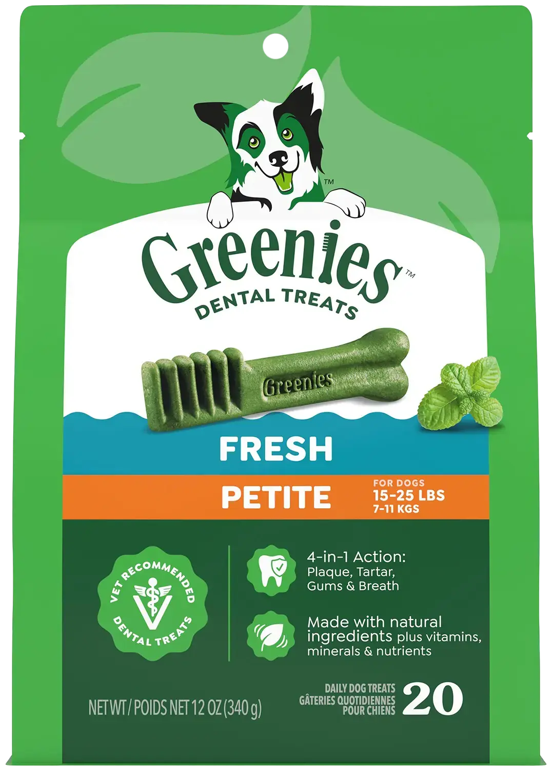 Greenies Fresh Dog Dental Treats Petite 12-oz 20 Count