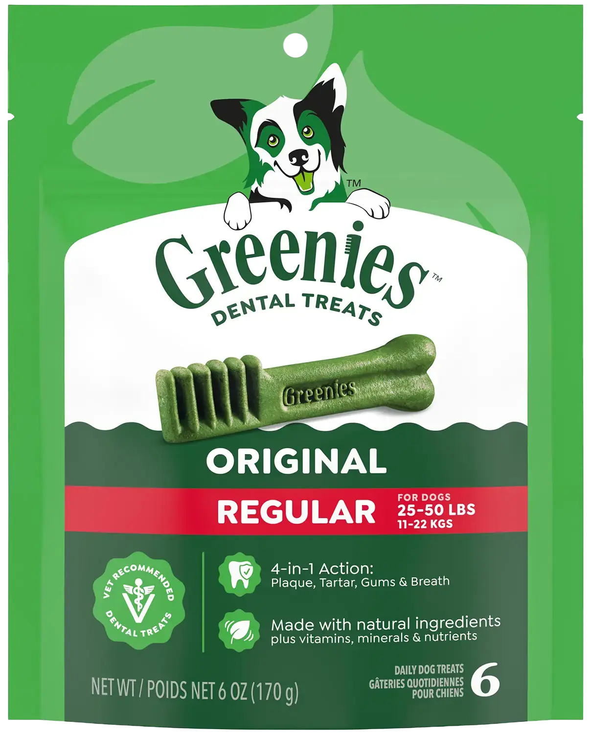 Greenies Original Dog Dental Treats Regular 6-oz 6 Count