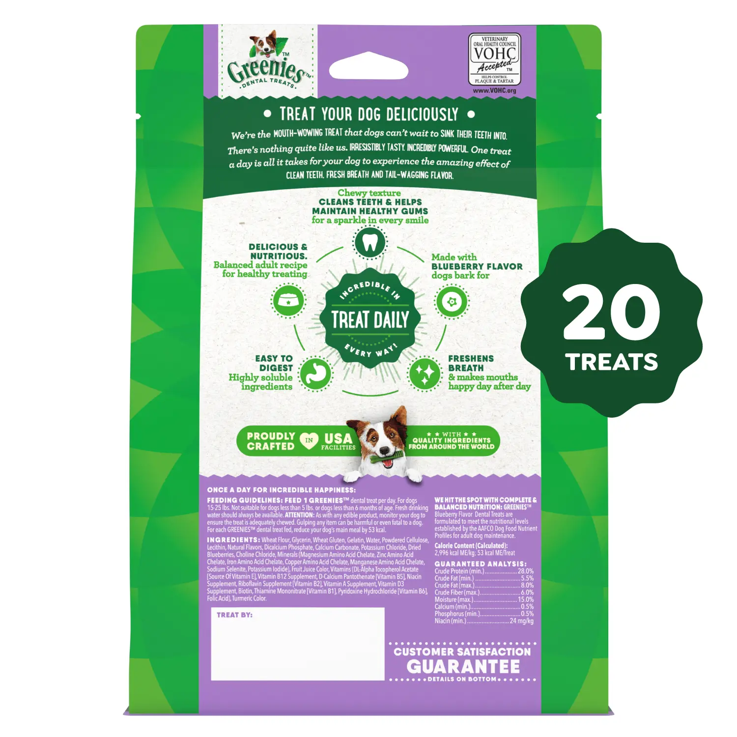 Greenies Blueberry Dog Dental Treats Petite 12-oz 20 Count - Image 2