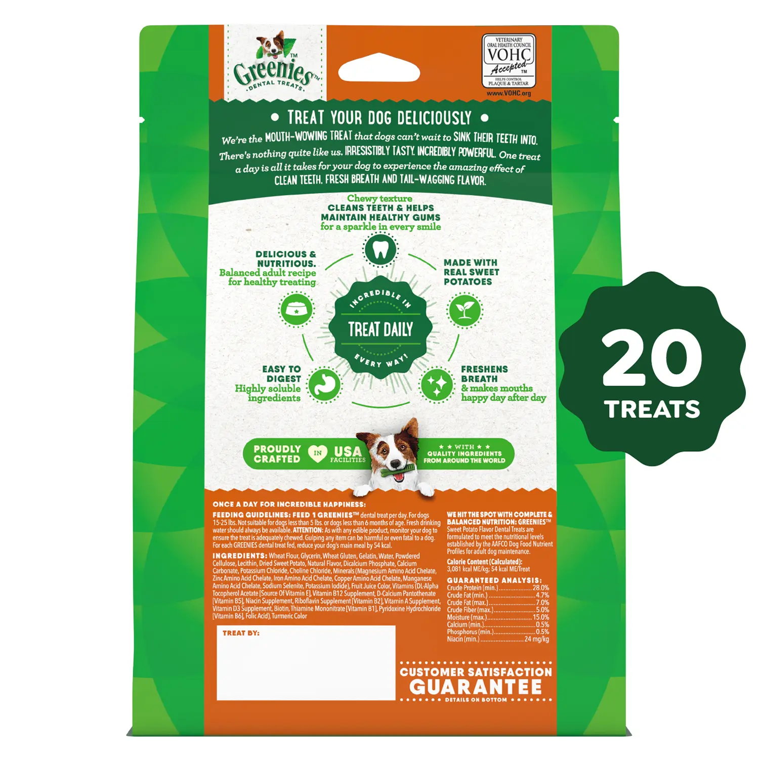 Greenies Sweet Potato Dog Dental Treats Petite 12-oz 20 Count - Image 3