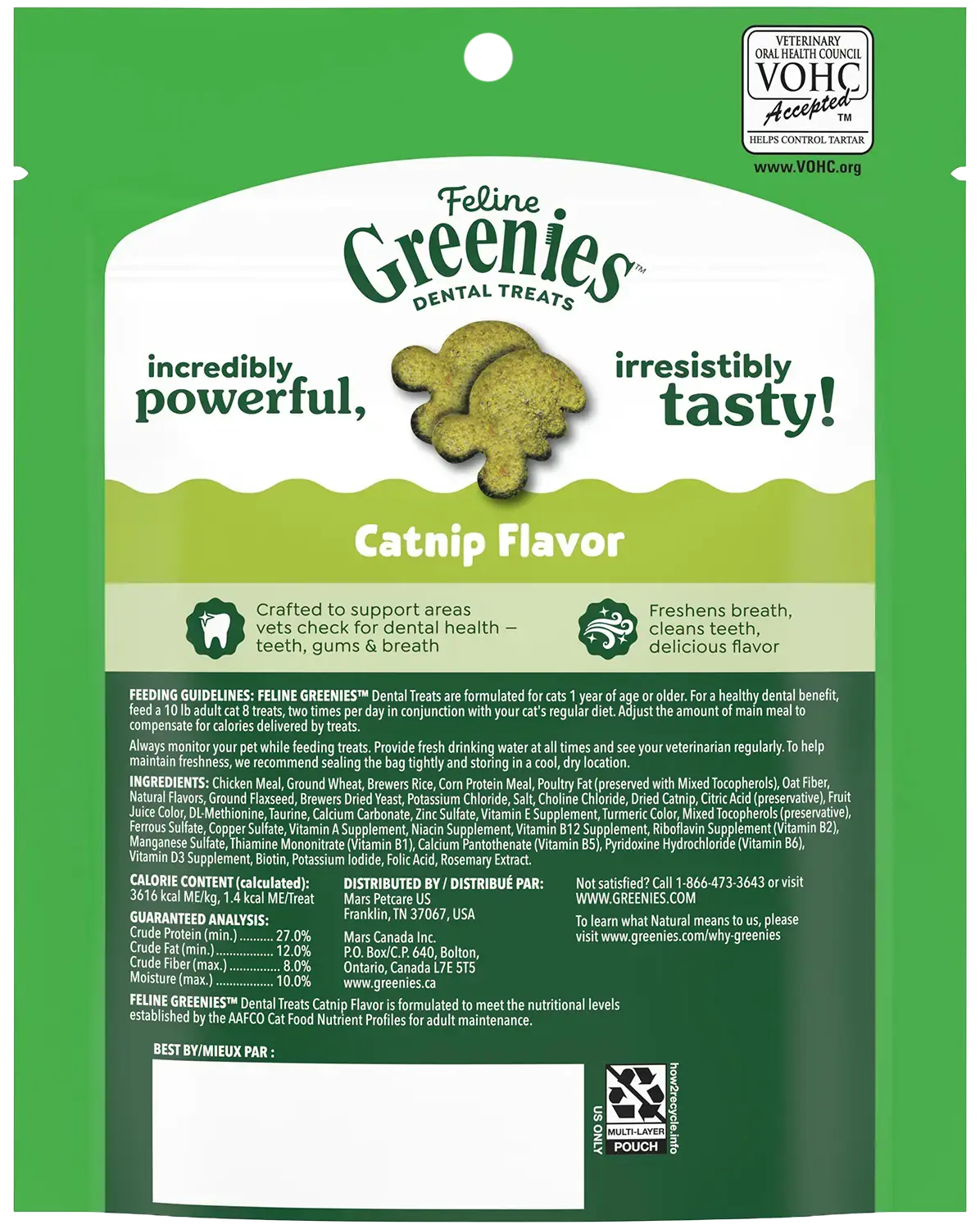 Greenies Feline Catnip Adult Cat Dental Treats 4.6-oz - Image 3