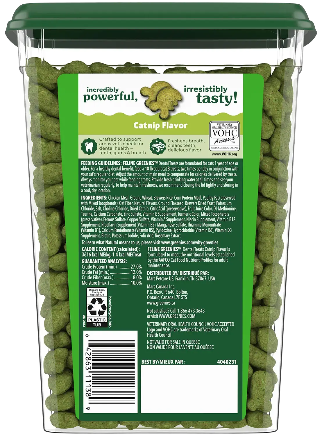 Greenies Feline Catnip Adult Cat Dental Treats 9.75-oz - Image 3