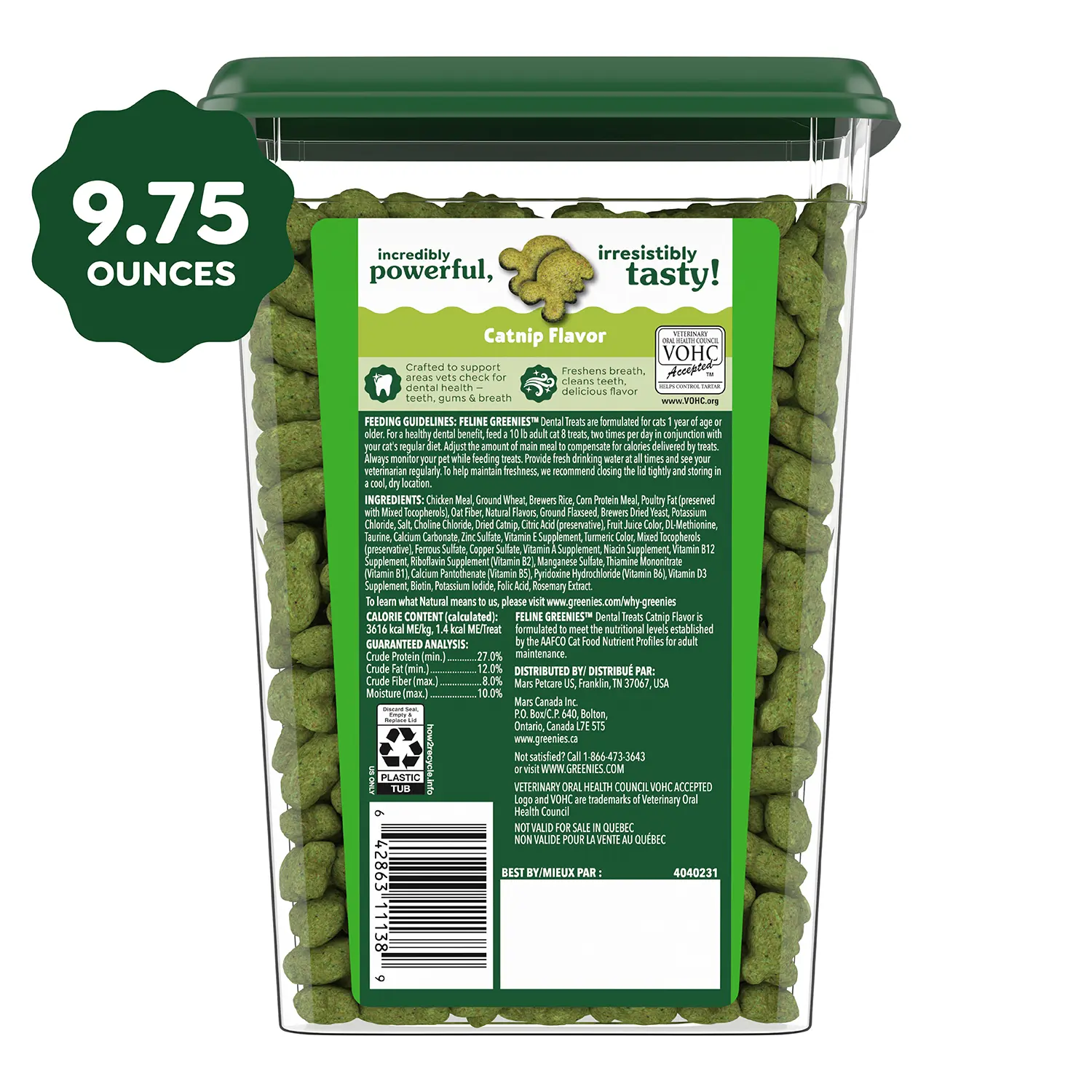 Greenies Feline Catnip Adult Cat Dental Treats 9.75-oz - Image 4