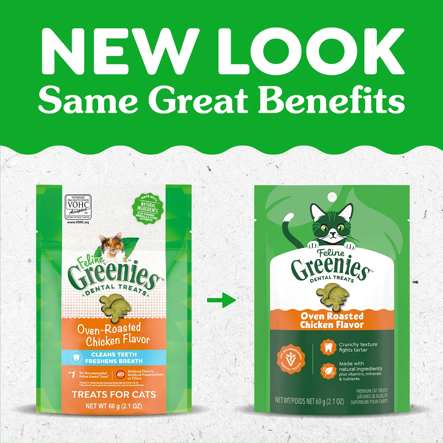 Greenies Feline Oven Roasted Chicken Adult Cat Dental Treats 2.1-oz - Image 2