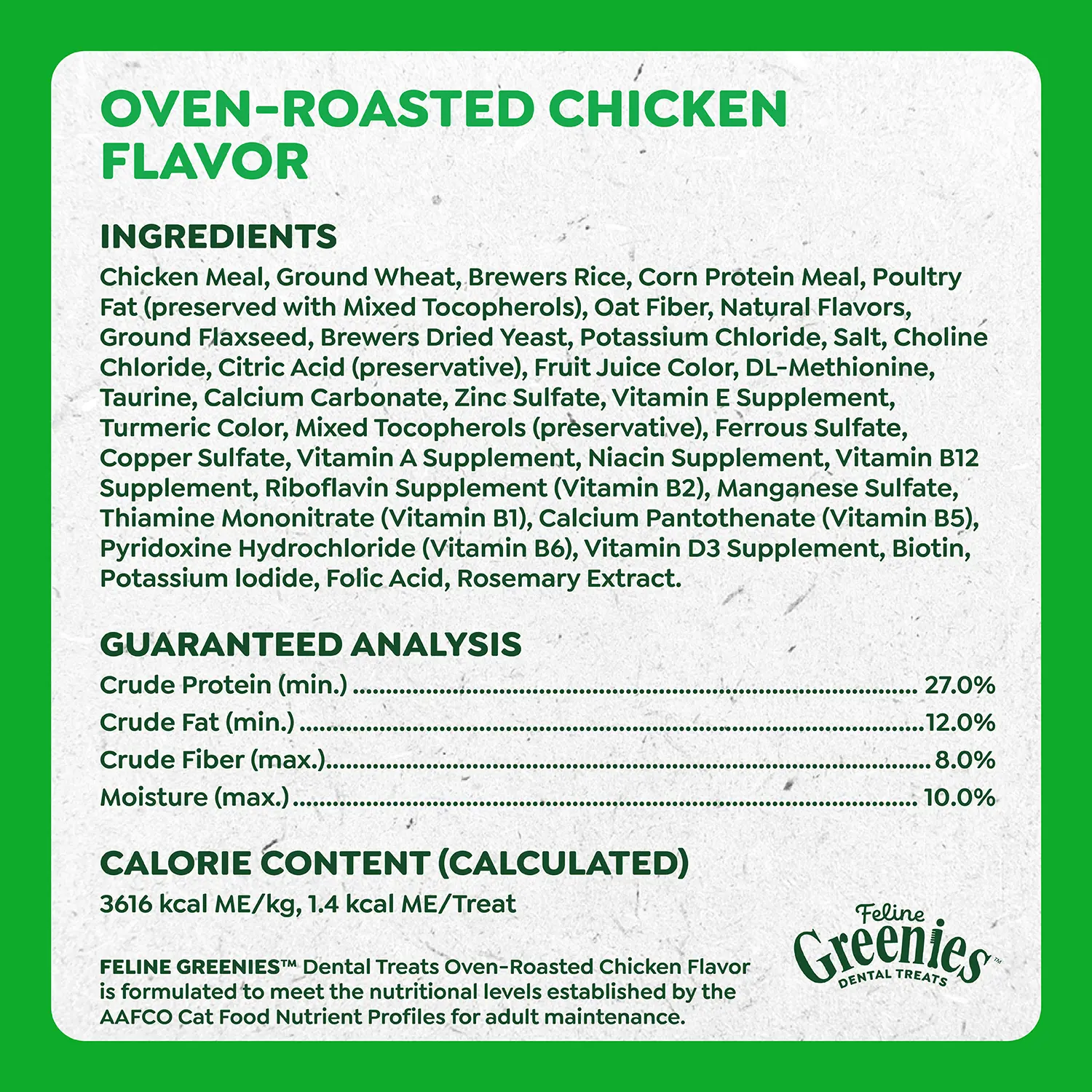 Greenies Feline Oven Roasted Chicken Adult Cat Dental Treats 21-oz - Image 6