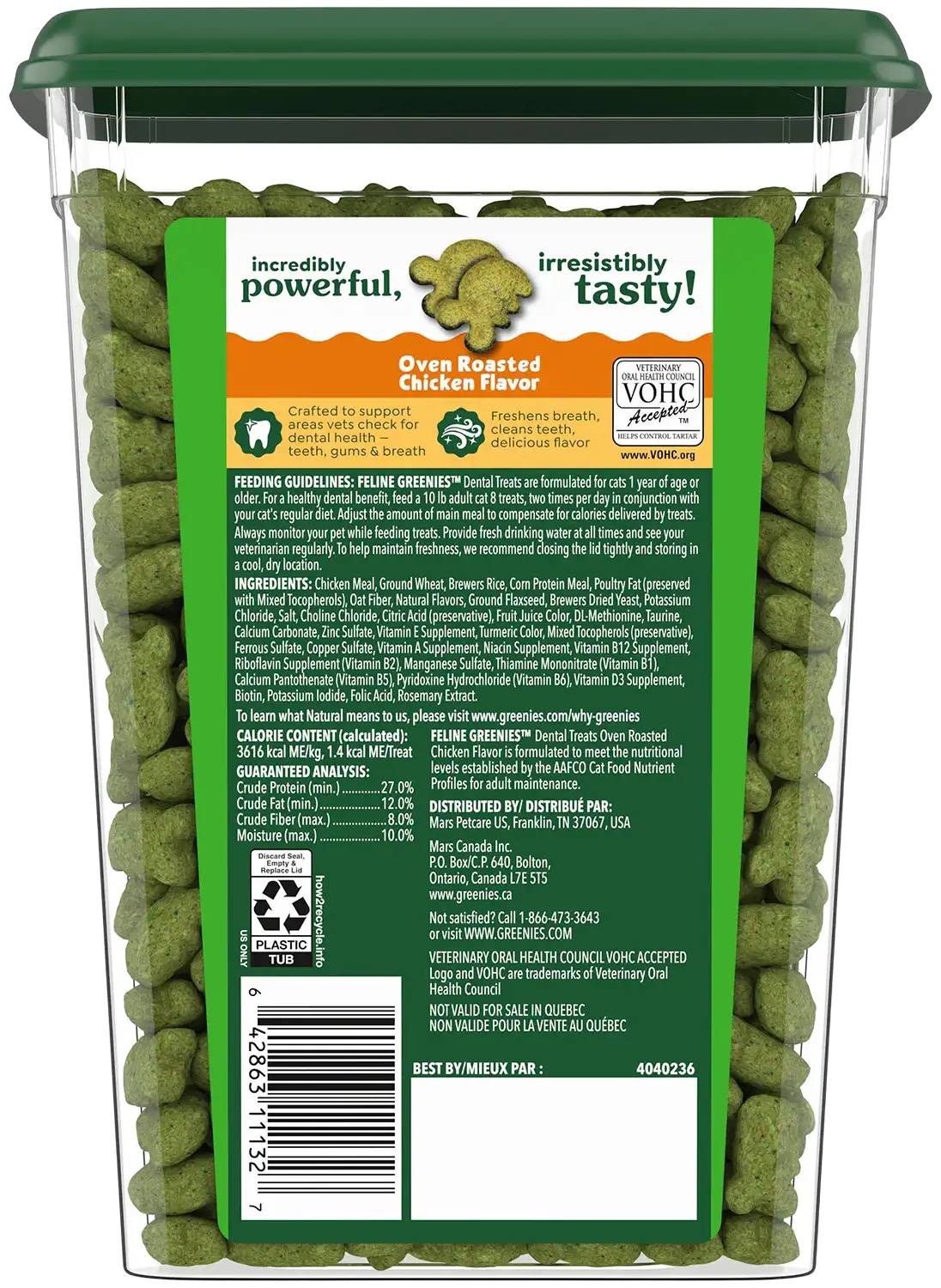 Greenies Feline Oven Roasted Chicken Adult Cat Dental Treats 9.75-oz - Image 3