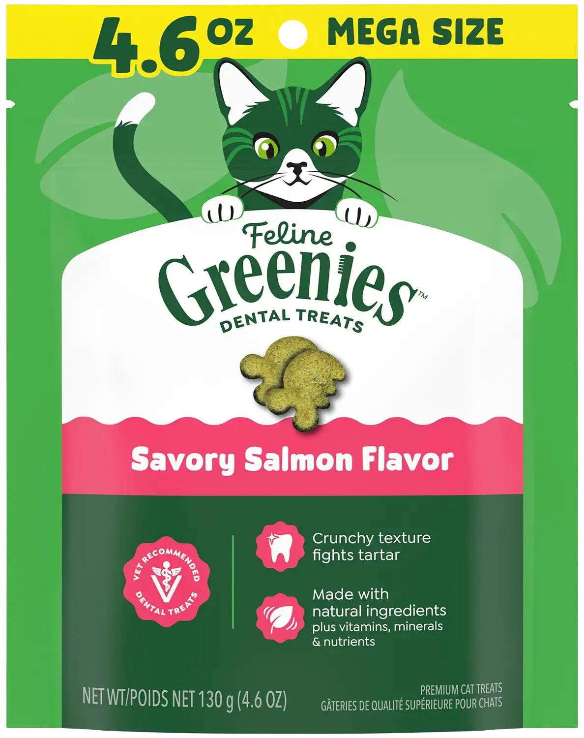 Greenies Feline Savory Salmon Adult Cat Dental Treats 4.6-oz