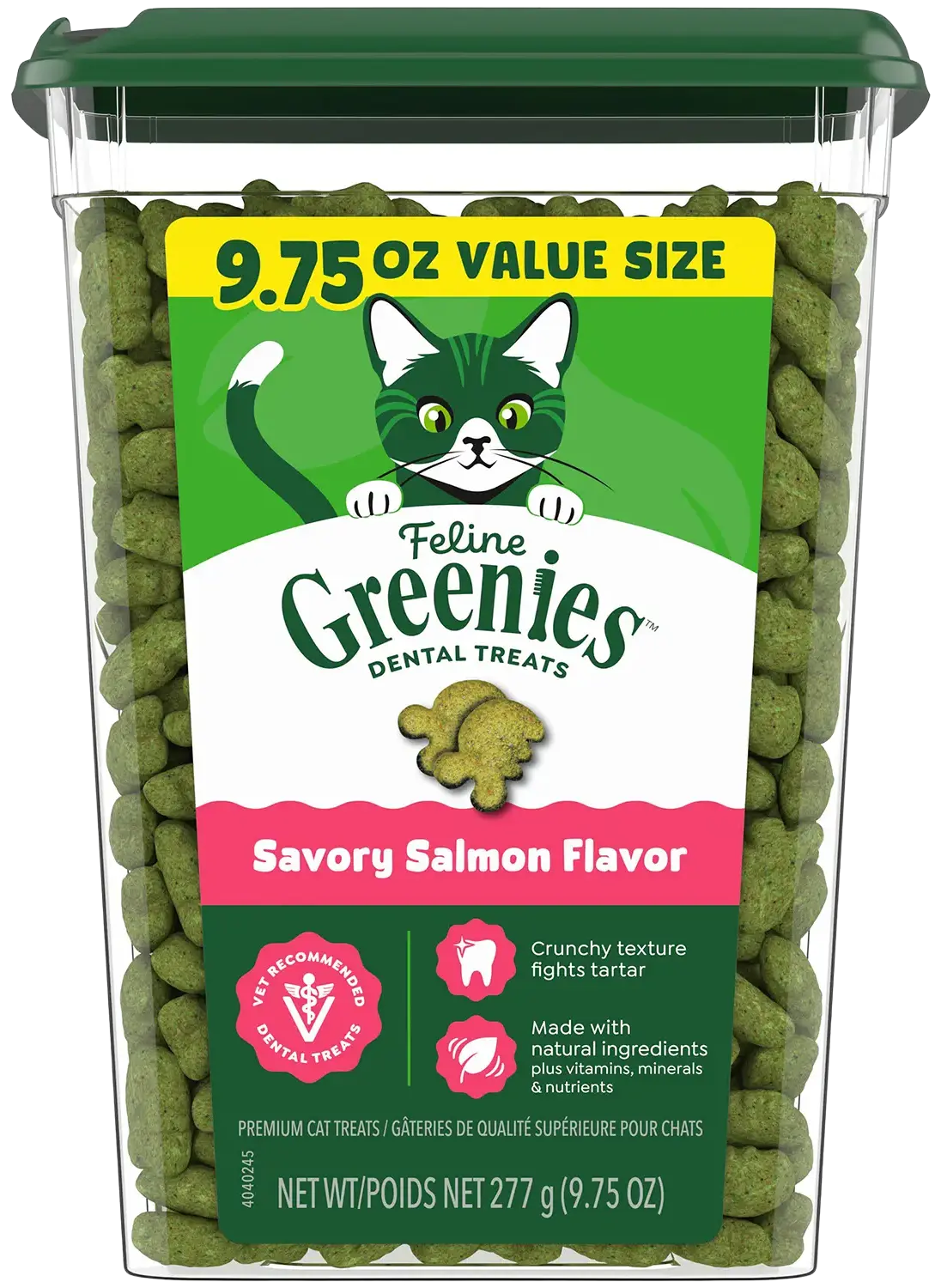 Greenies Feline Savory Salmon Adult Cat Dental Treats 9.75-oz
