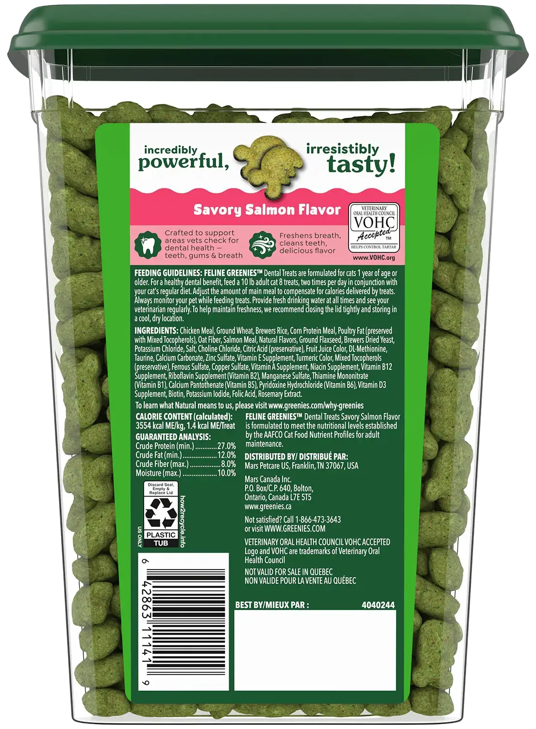 Greenies Feline Savory Salmon Adult Cat Dental Treats 9.75-oz - Image 3