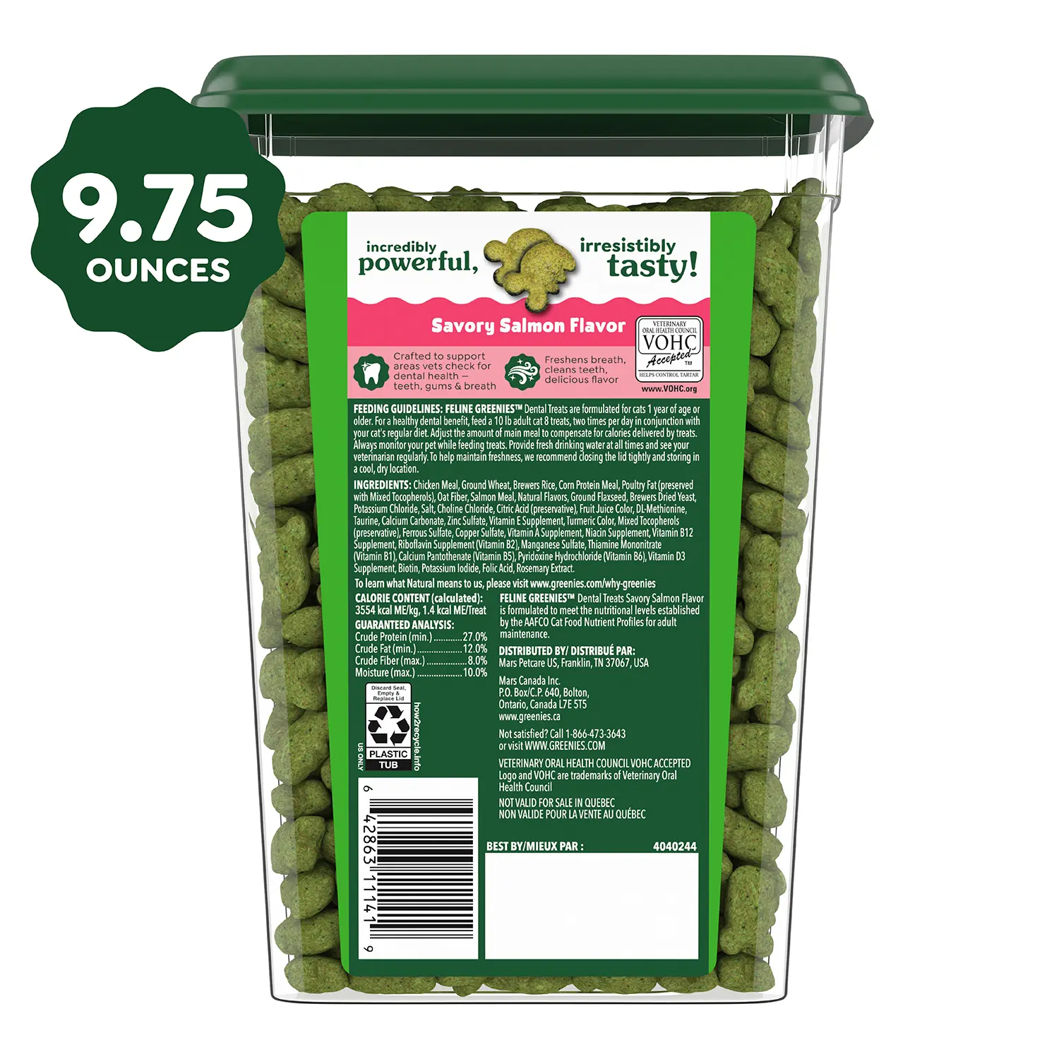 Greenies Feline Savory Salmon Adult Cat Dental Treats 9.75-oz - Image 4