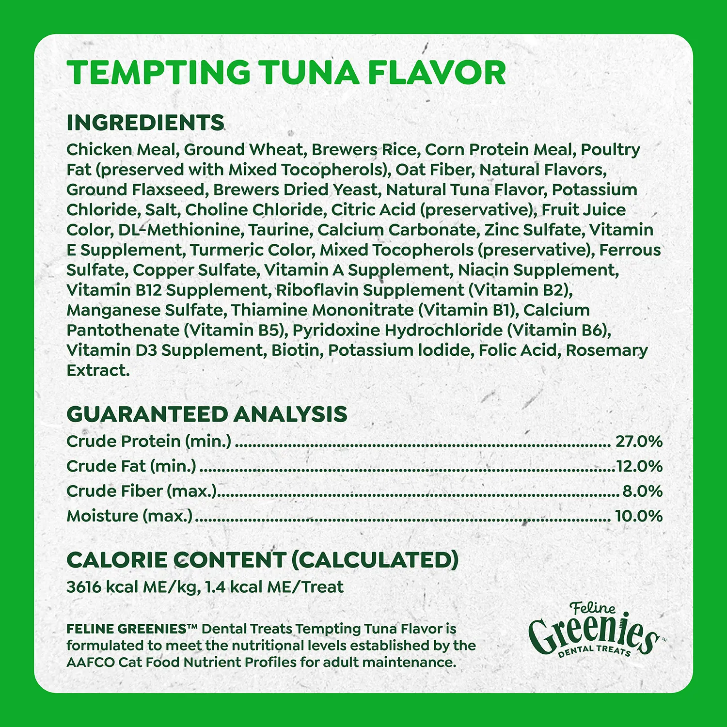 Greenies Feline Tempting Tuna Adult Cat Dental Treats 2.1-oz - Image 6