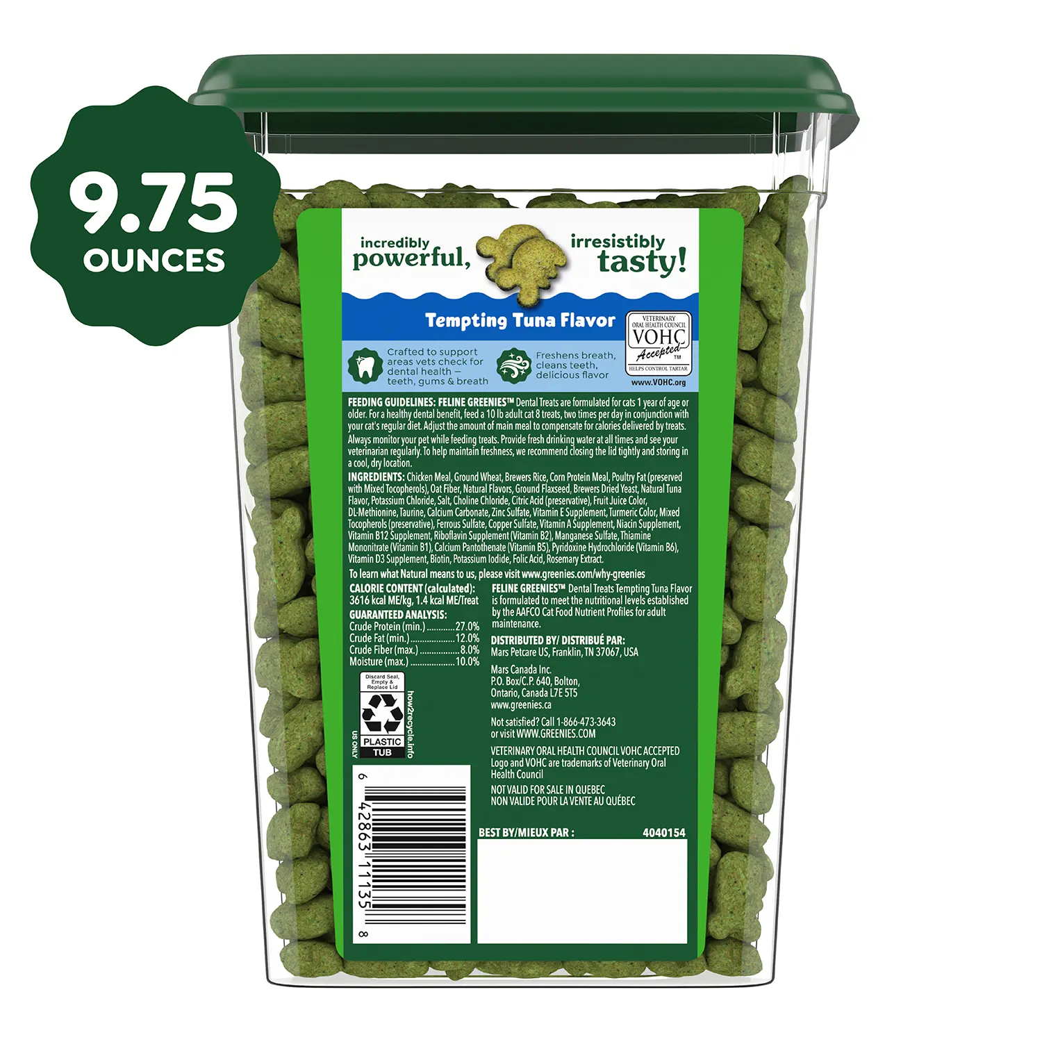 Greenies Feline Tempting Tuna Adult Cat Dental Treats 9.75-oz - Image 4