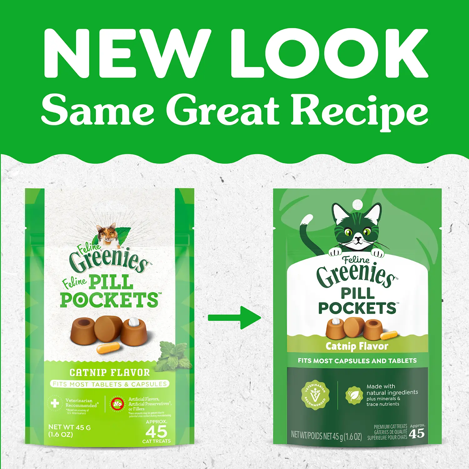 Greenies Feline Pill Pockets Cat Treats Catnip 1.6-oz 45 Count - Image 3