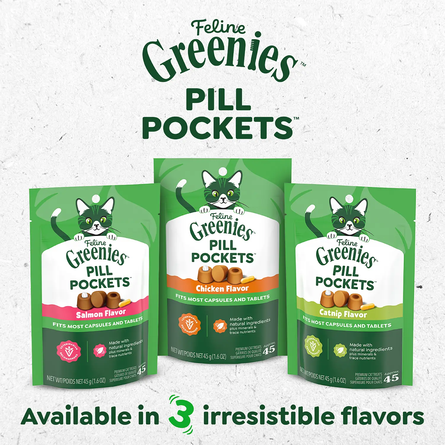Greenies Feline Pill Pockets Cat Treats Salmon 1.6-oz 45 Count - Image 11